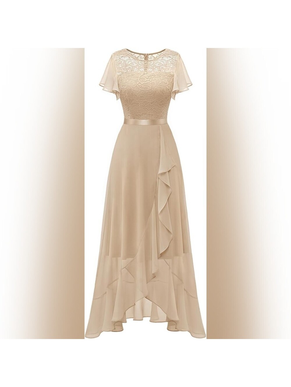 NWT Bbonlinedress Formal Elegant Lace Slit Long Maxi Dress, Small